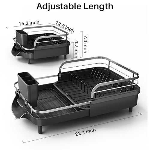Expandable Dish Drying Rack for Kitchen Counter