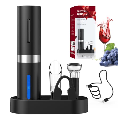 Electric Wine Bottle Opener Set Rechargeable Wine Corkscrew Cordless Wine Set with Charging Base