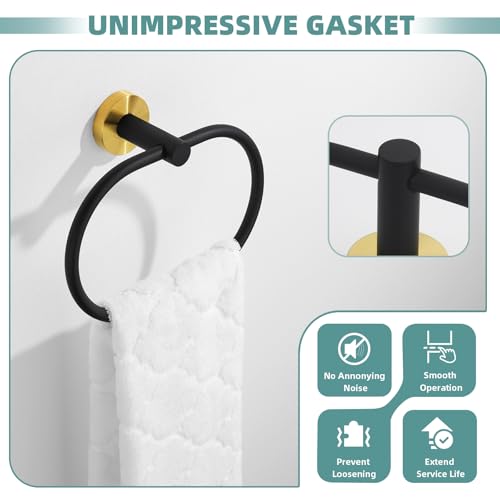 Towel Ring Gold and Black