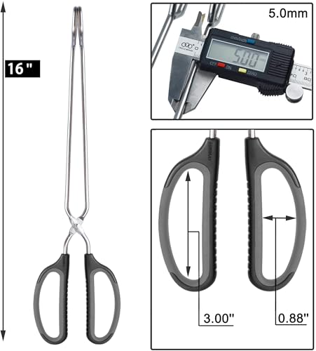 Scissor Tongs 16" Extra Long Stainless Steel Barbecue Grilling Tongs