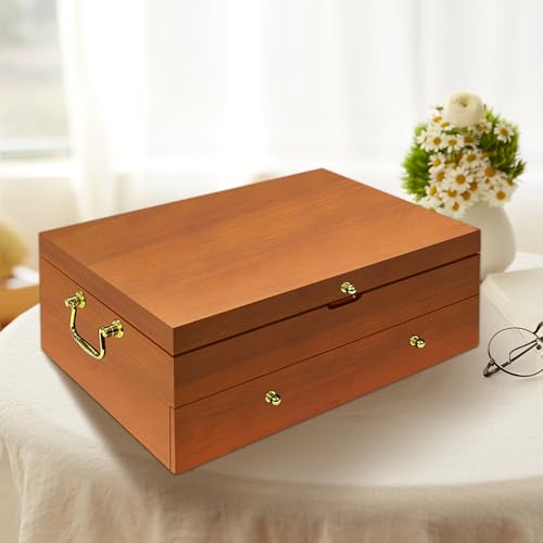 Silverware Storage Box Solid Wood with Lid