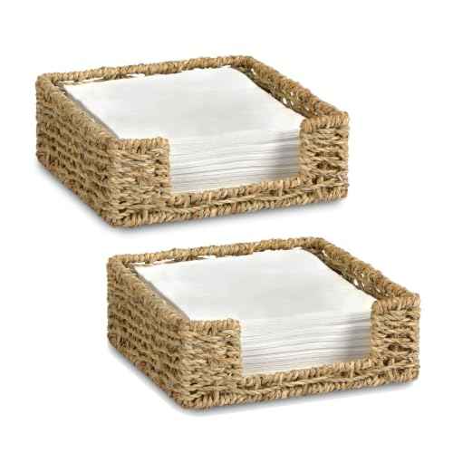 Napkin Holder Wicker Woven Basket Kitchen Decor for Table Dinner Paper Tray