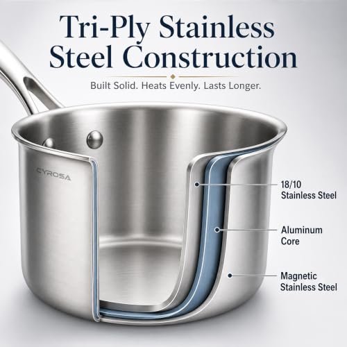 Tri Ply Stainless Steel Pot with Steamer