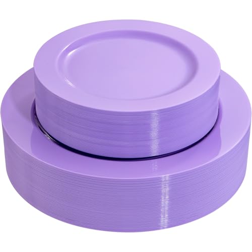 60PCS Purple Plates (60 Count)