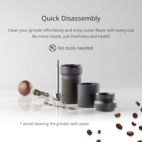 K Ultra Manual Coffee Grinder Silver with Carrying Case