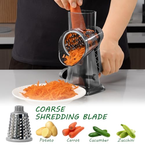Cheese Grater Hand Crank Rotary Vegetables Shredder with Handle