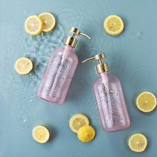 Glass Kitchen Soap Dispenser Set with Ceramic Tray (3 Count)