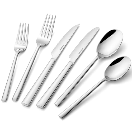 36 Piece Silverware Set with Steak Knives (24 Count)