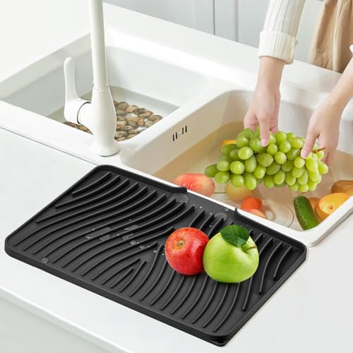 Silicone Dish Drying Mat for Kitchen Counter (2 Count)
