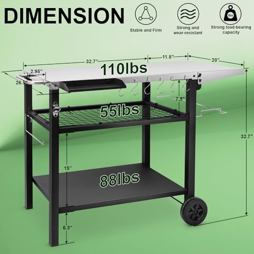 Outdoor Grill Cart Pizza Oven Stand