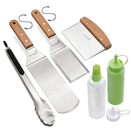 Metal Spatula Set Stainless Steel and Scraper (6 Count)