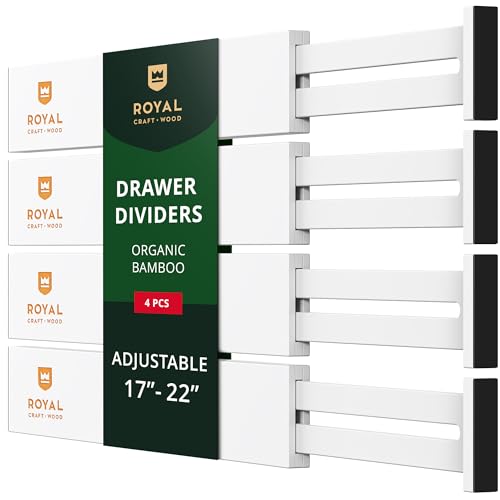 Bamboo Drawer Dividers Organizers (4 Count)