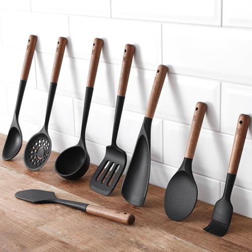 Silicone Rice Paddle with Wooden Handles