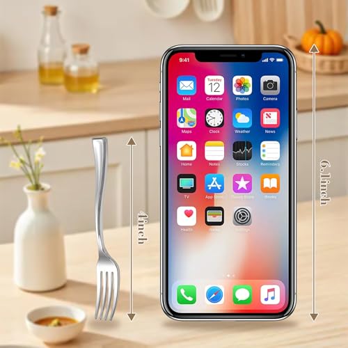 300 Pieces Silver Mini Forks 4 Inches Silver Appetizer forks Forks Plastic Tasting Forks Perfect for Weddings Small Appetizers and Desserts (300 Count)