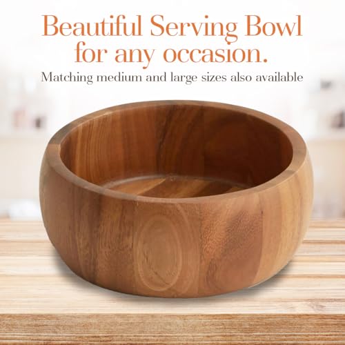 Woodard & Charles Acacia Wood Individual Salad & Snack Bowl