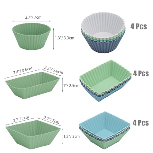 12 Pack Silicone Cupcake Liners (12 Count)