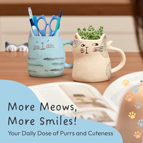 Cat Coffee Mugs Set of 4 (4 Count)