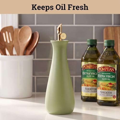 Ceramic Olive Oil Dispenser with Self