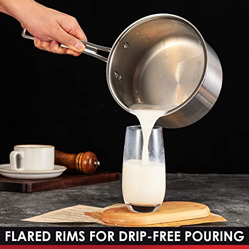 Tri Ply Stainless Steel Sauce Pan with Lid