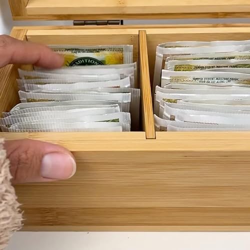 Bamboo Tea Organizer Box Chemical Free Eco