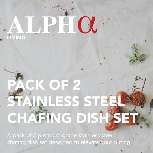 70012 Gray 2 Pack 8QT Chafing Dish High Grade Stainless Steel Chafer Complete Set