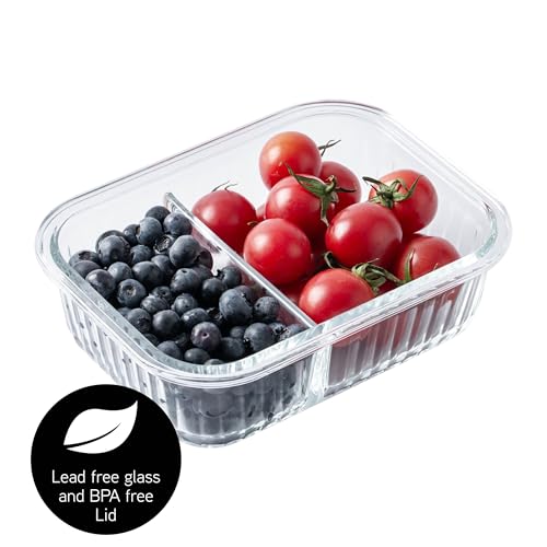 Premium 32 Pc. Borosilicate Glass Food Container Set with Dividers