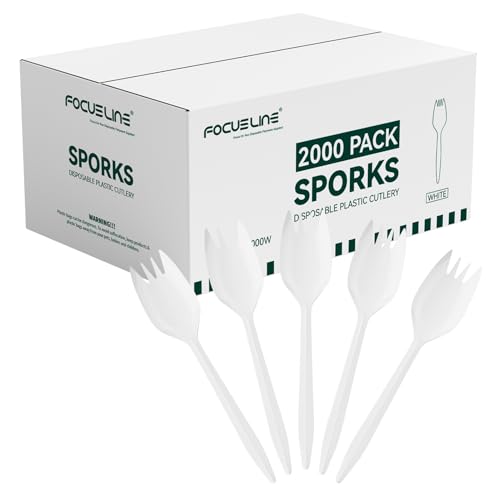 2000 Count White Plastic Sporks