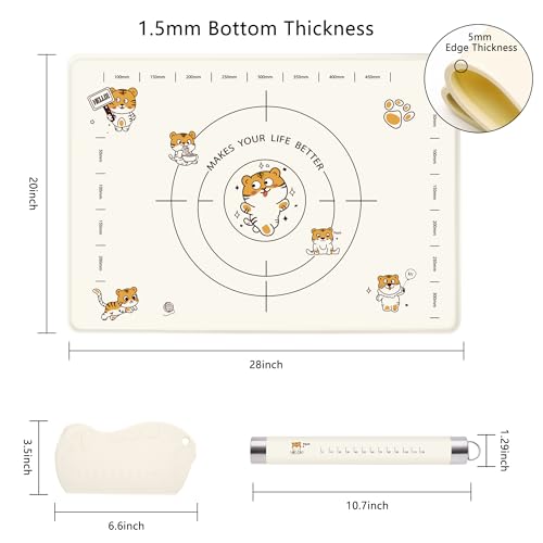 28x20 Inch Extra Thick Silicone Pastry Board