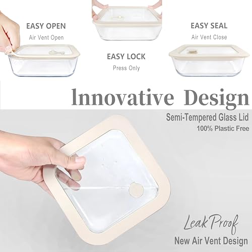 Glass Food Container Set with Glass Lid (2 Count)