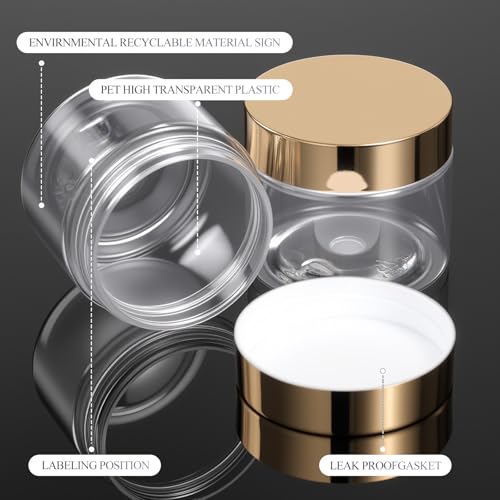 6 Pack 10 oz Plastic Jars Containers with Lids Wide (6 Count)