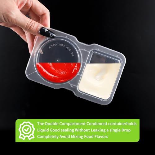 30 Sets 4.5 Oz Reusable Snack Containers Double Compartment Snackle Box Container with Lids (30 Count)