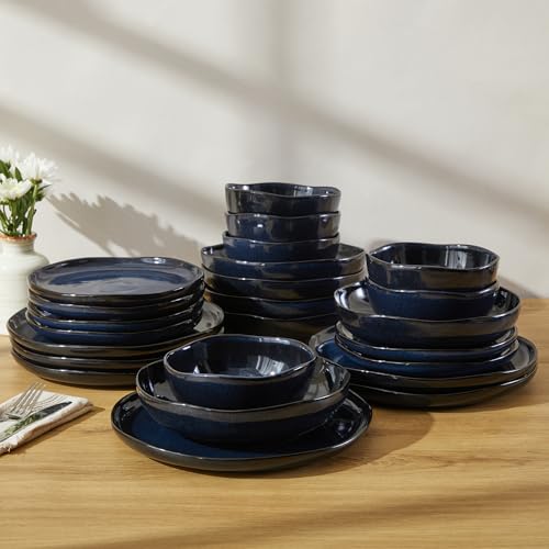 24 Pieces Dinnerware Set for 6 with Pasta Bowls