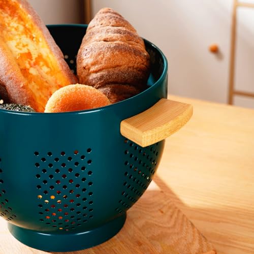 Metal Colander with Wood Handle