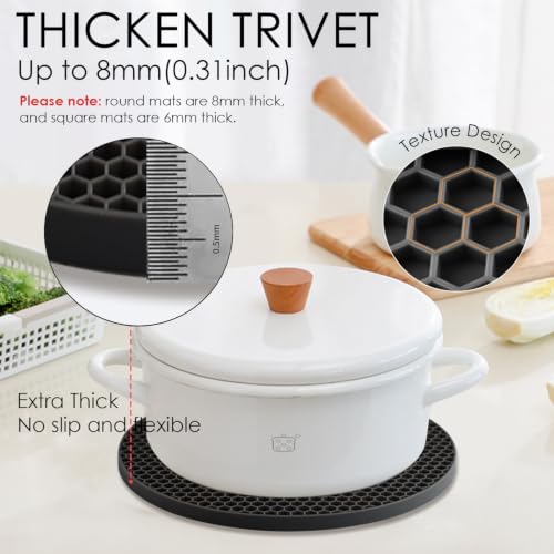 4 Pack Silicone Trivets for Hot Pots and Pans (4 Count)