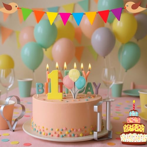 2 Pcs 5 Inch Balloon Cookie Cutter Number 1 Cookie Cutter Metal Birthday Cake Mold Fondant Cake Mold for School Party 1 Birthday One (2 Count)