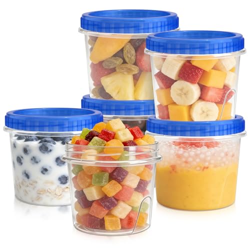6 Pack Freezer Containers with Screw On Lids 24 Oz (6 Count)