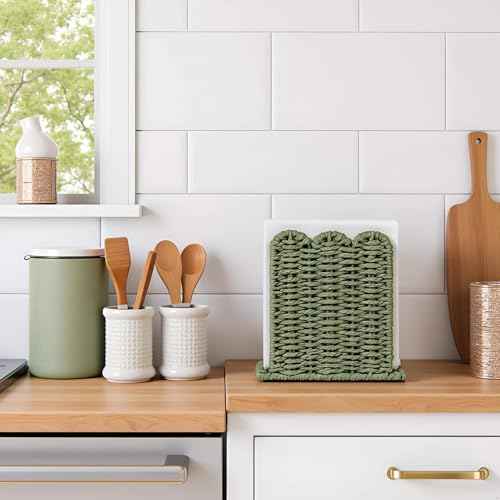 Scalloped Napkin Holder for Table Home Rustic Room Decor