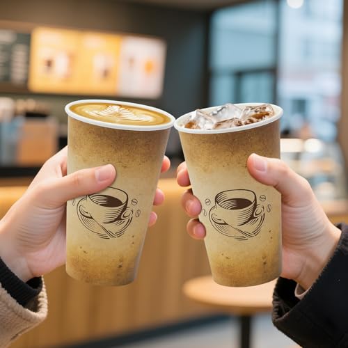 180 Pack 16 oz Coffee Cups Disposable Hot Paper Cups (180 Count)