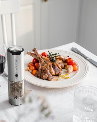 Electric Salt and Pepper Grinder Set Stainless Steel Rechargeable Salt and Pepper Grinder Set