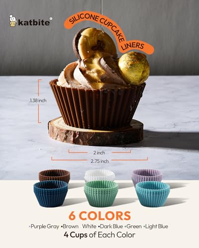 Silicone Cupcake Liners 24 Pack (24 Count)