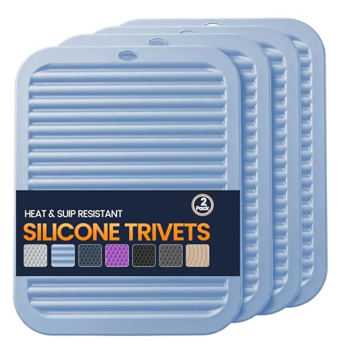 Silicone Trivet Mats 4 Heat Resistant Pot Holders Multipurpose Non
