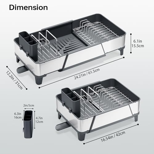 Expandable Dish Drying Rack for Kitchen Counter