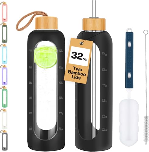 Glass Water Bottles 32 oz