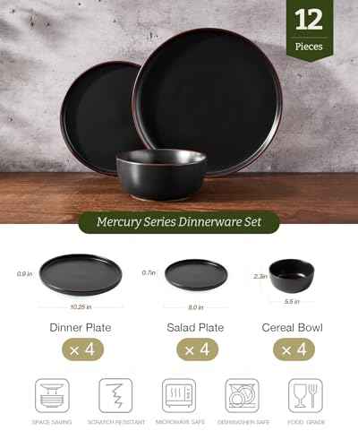 Mercury 12 Piece Stoneware Dinnerware Set (11.98 Count)