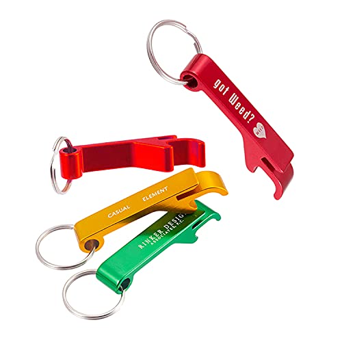 30pcs Personalized Bottle Opener Keychain Custom Aluminum Beer Bottle Opener Engraved Any Text (30 Count)