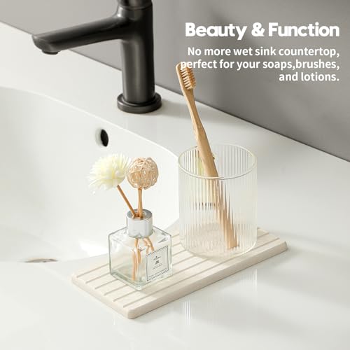 2 Pack Greige Bathroom Sink Vanity Trays (2 Count)