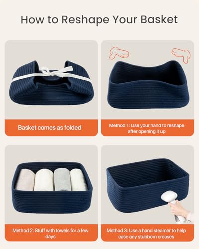 Small Woven Storage Basket for Organizing (3 Count)