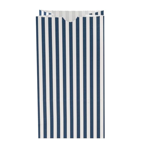 Blue And White Stripe Paper Bag (100 Count)