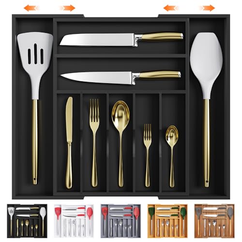 Large Premium Bamboo Silverware Organizer