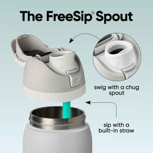 FreeSip Stainless Steel Water Bottle 40 oz Foggy Tide